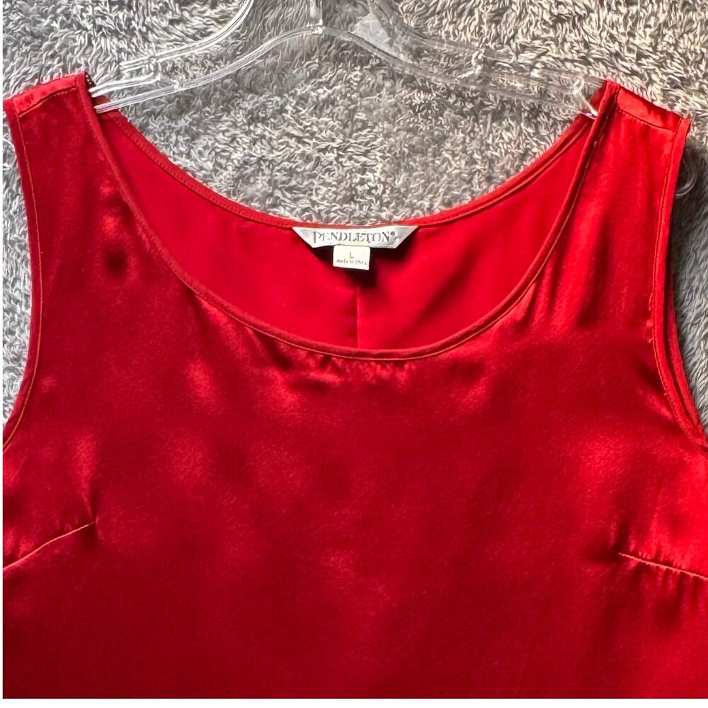 Pendleton 100% Silk Flowy Lined Scoop Neck Tank T… - image 2